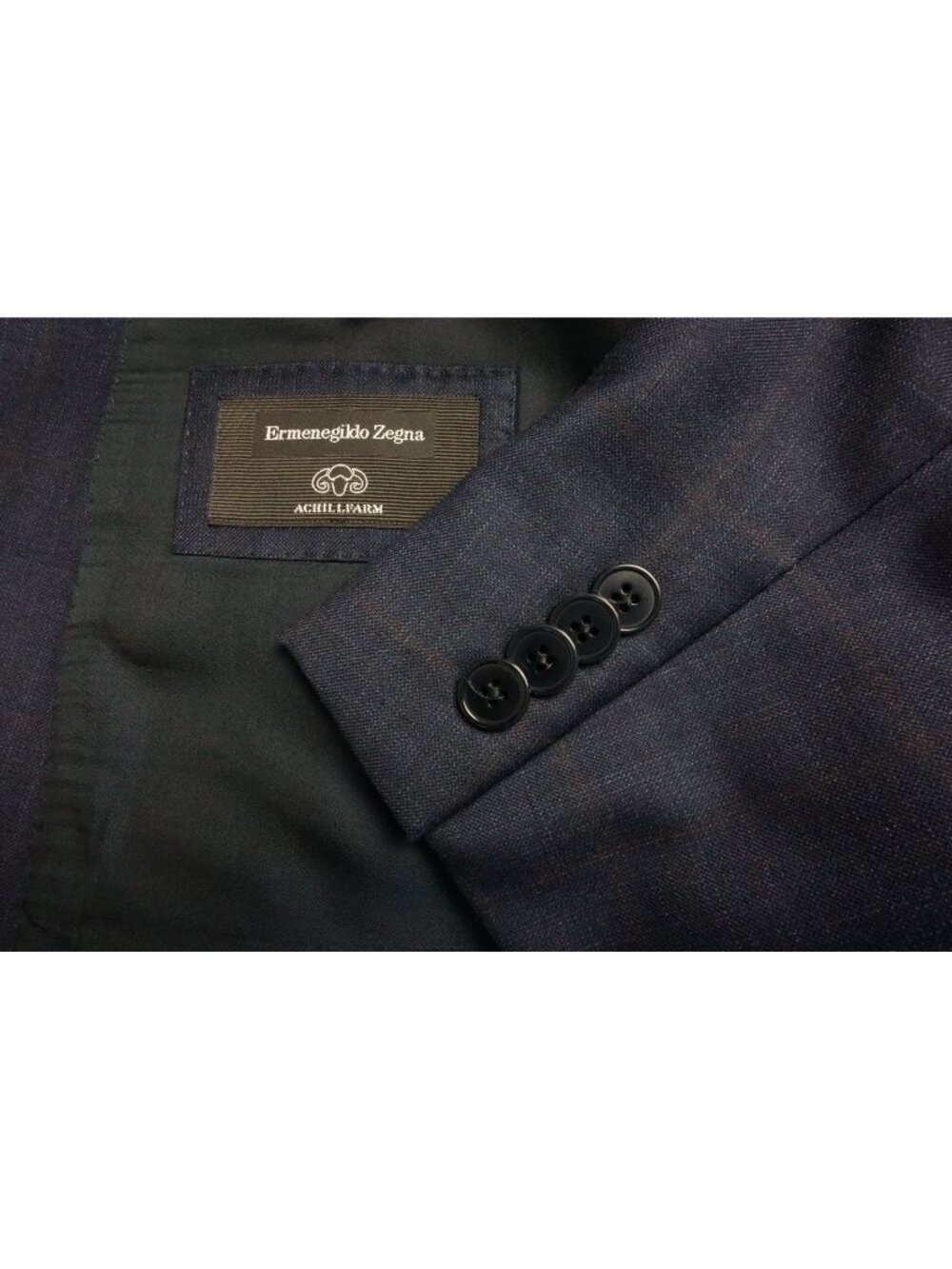Ermenegildo Zegna Achillfarm Milano Blue Plaid Silk Blend 2Pc Suit 50R Big Guy